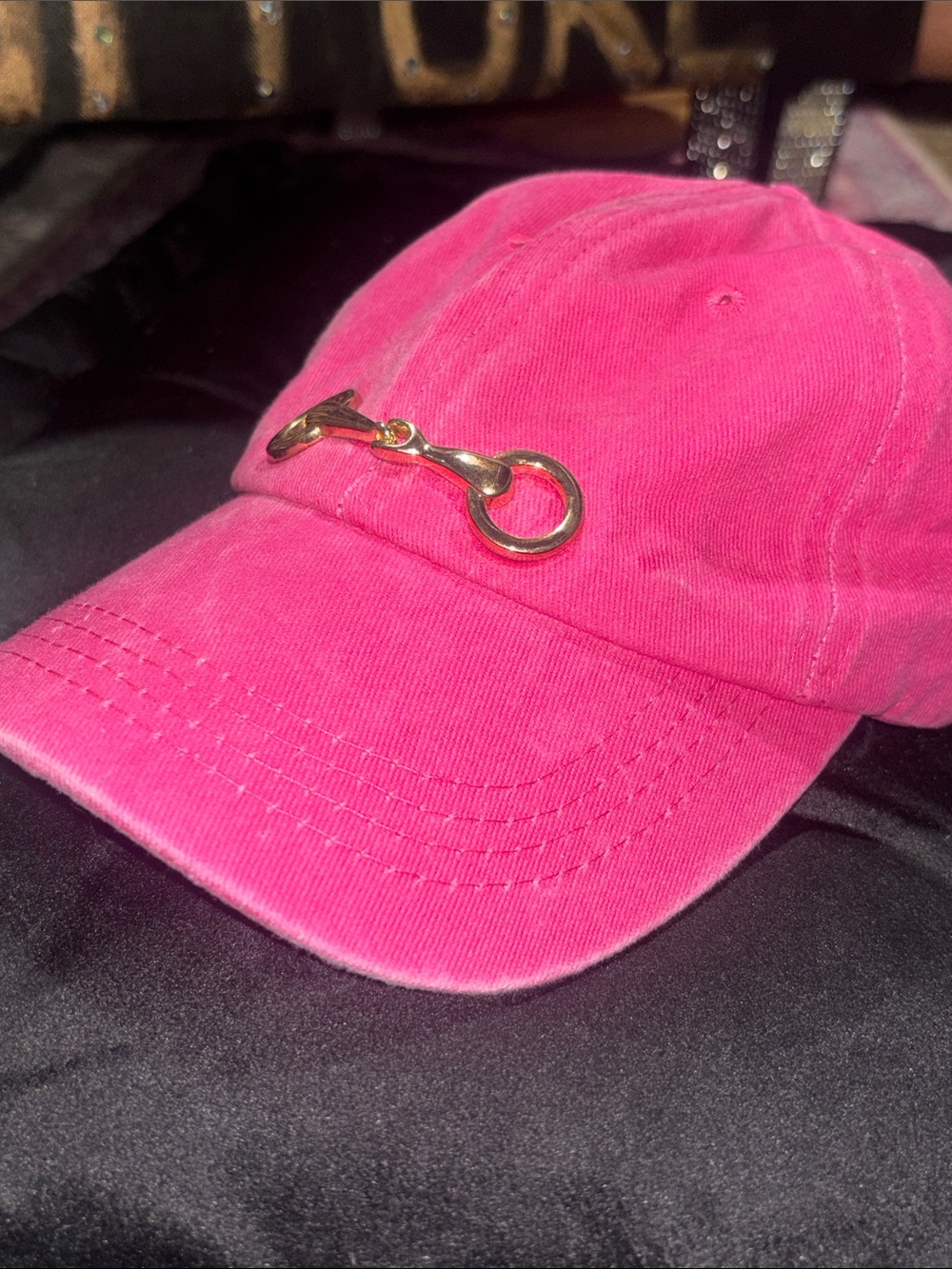 KB snaffle bit hat equestrian ballcap gold tone bit casual women’s cotton hat